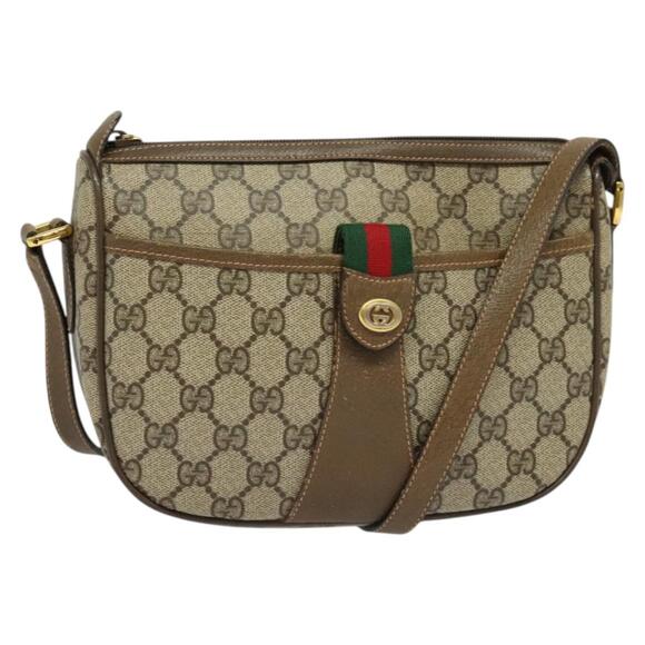GUCCI GG Supreme Web Sherry Line Shoulder Bag Pvc Beige 89 02 032 - Picture 1 of 16